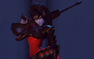 The pre-order bonus for Overwatch includes this Noire skin for the character Widowmaker.